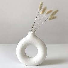 Minimalist Ceramic Donut Round Table Vase
